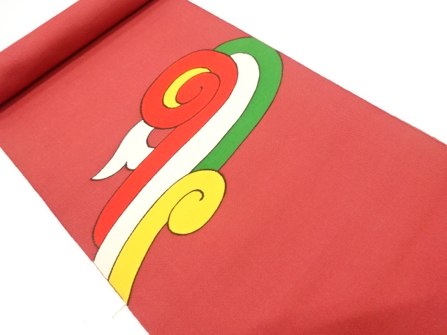 JAPANESE KIMONO / ANTIQUE BOLT FOR NAGOYA OBI / SILK / WOVEN ARABESQUE